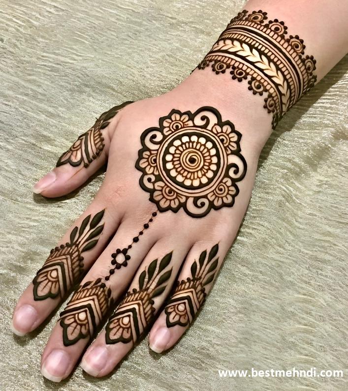 stylish mehndi design back side