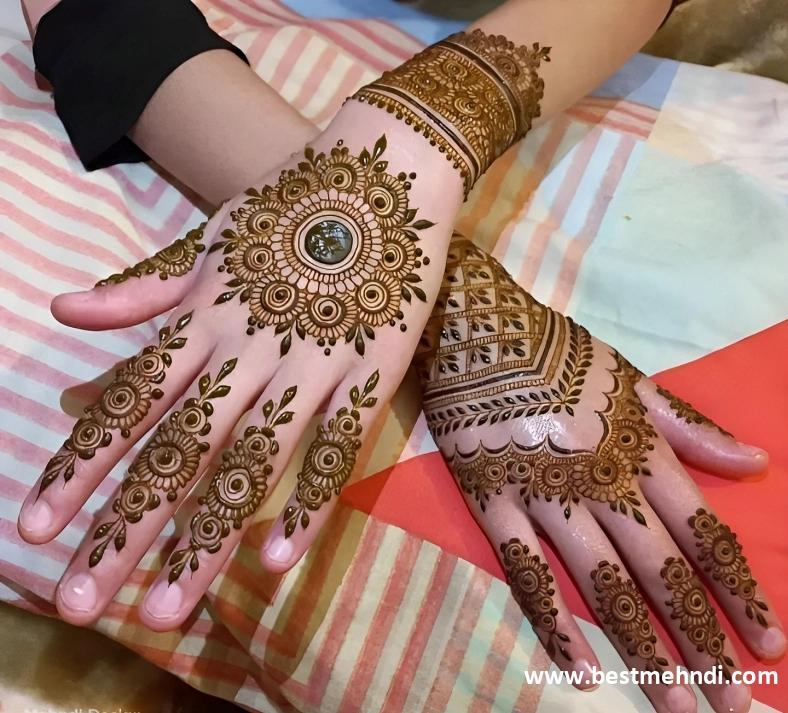 back hand mehndi design net style