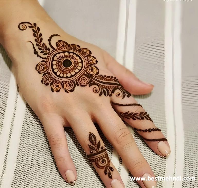 back hand mehndi design for kids