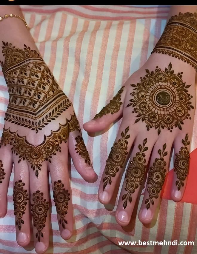 finger mehndi design back