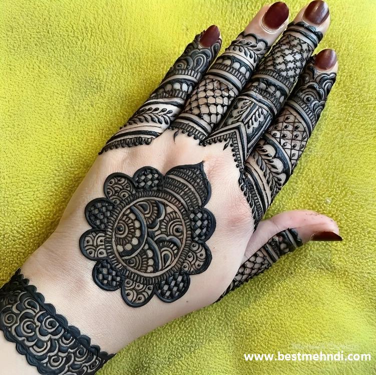 simple easy back hand mehndi