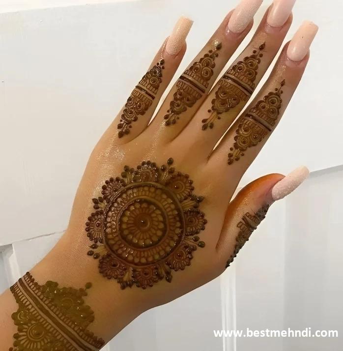 mehndi back hand design simple