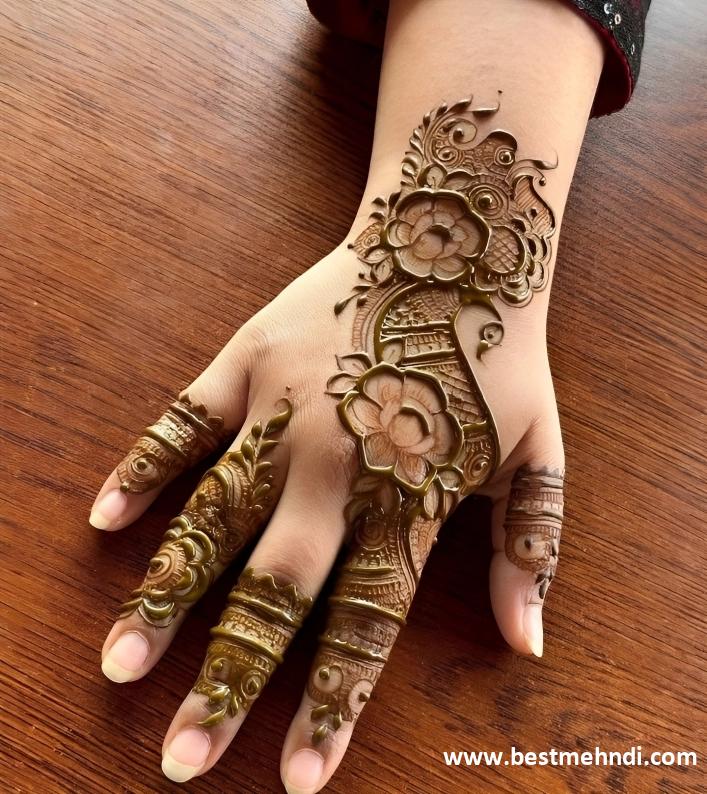 simple mehndi back design