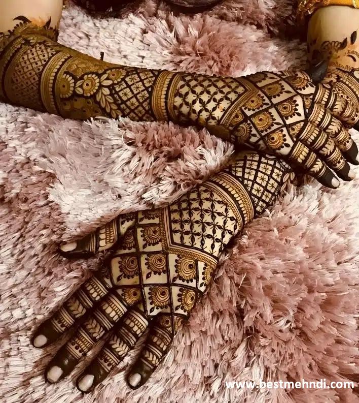 front hand simple mehndi design back side