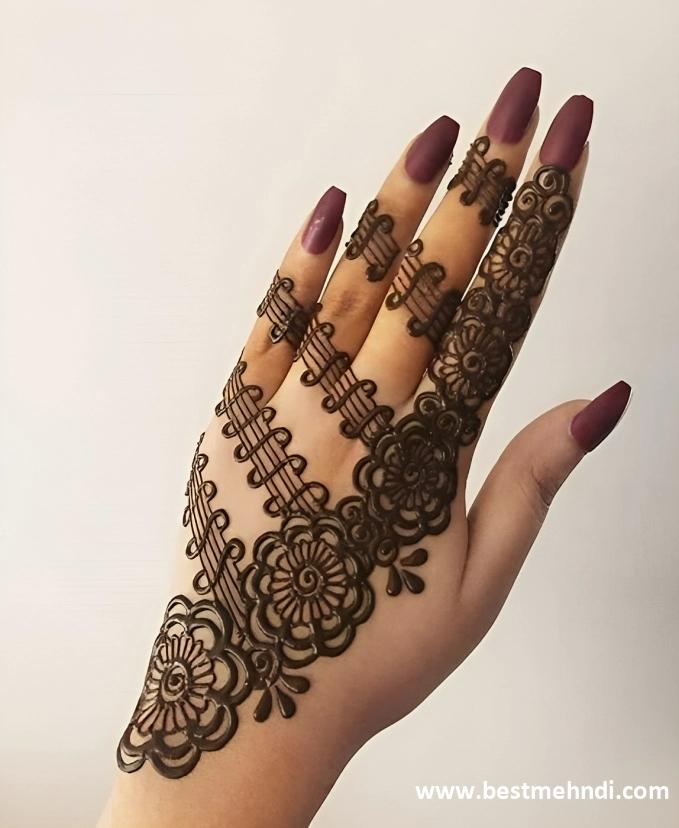 easy back hand mehndi design simple