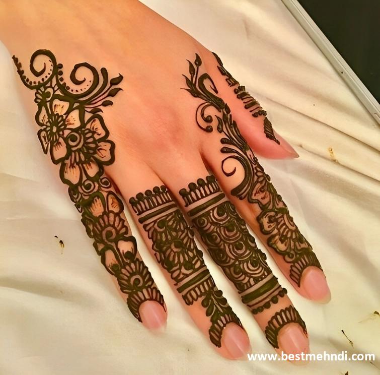 mehndi design arabic back hand simple