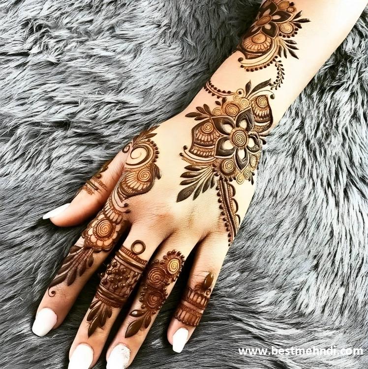 mehndi design simple back hand easy