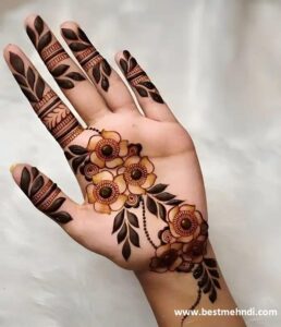 mehndi-design-with-rose-flower