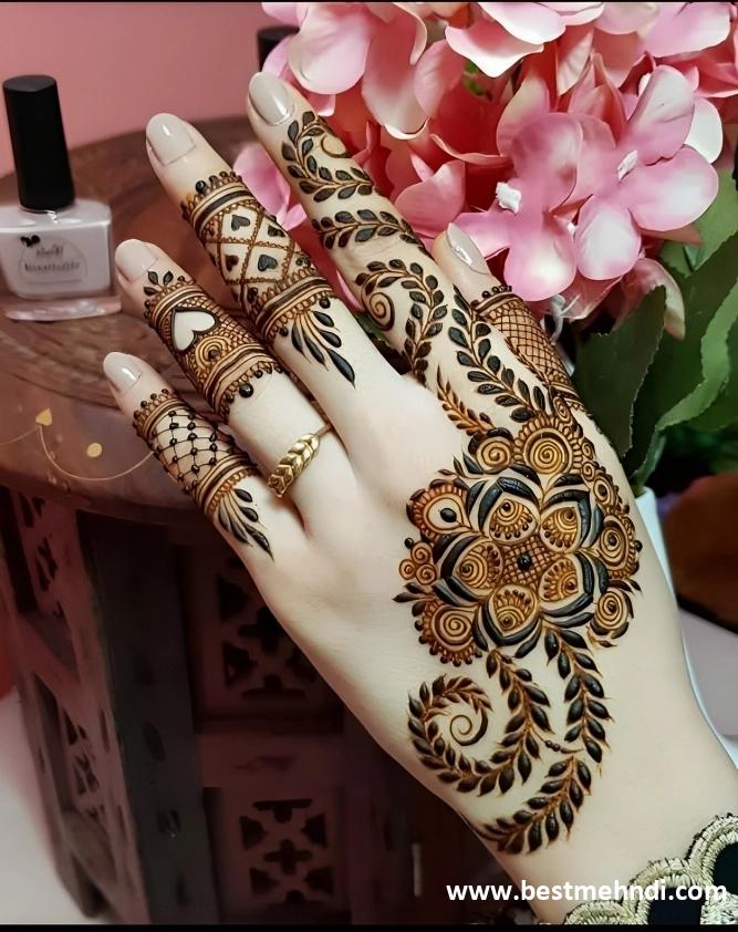 simple back hand mehndi designs