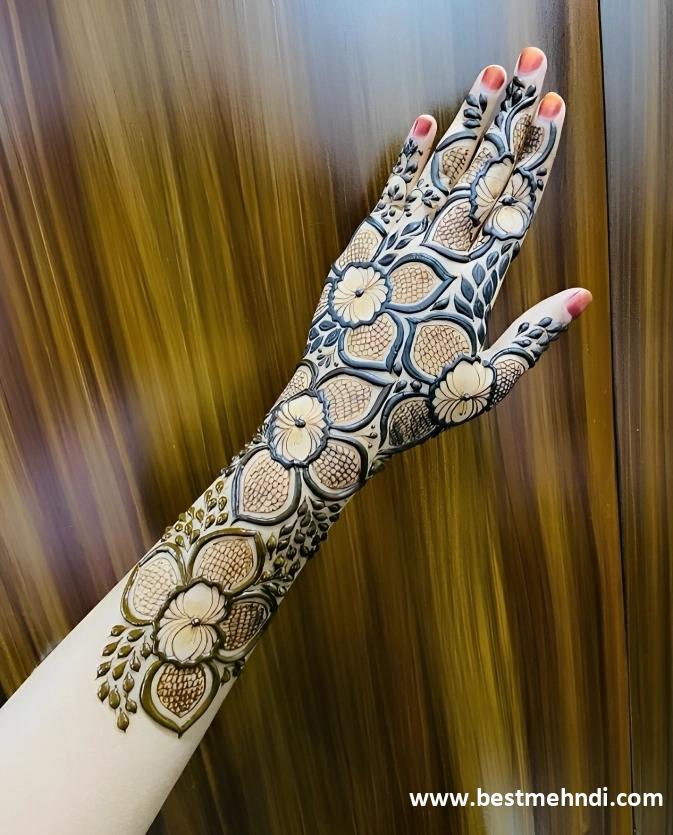 right hand mehndi design back