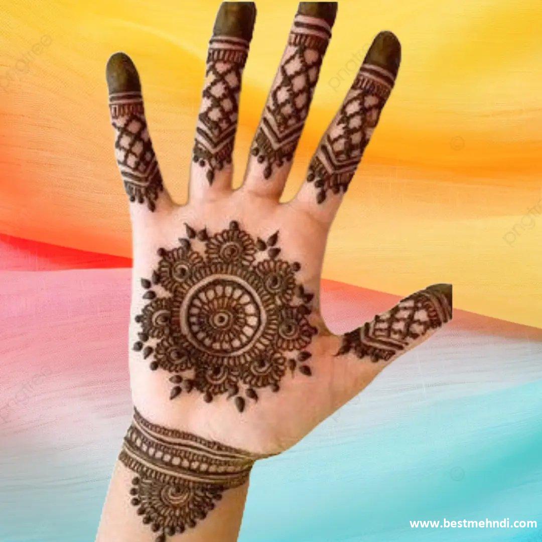 front hand mehndi design simple