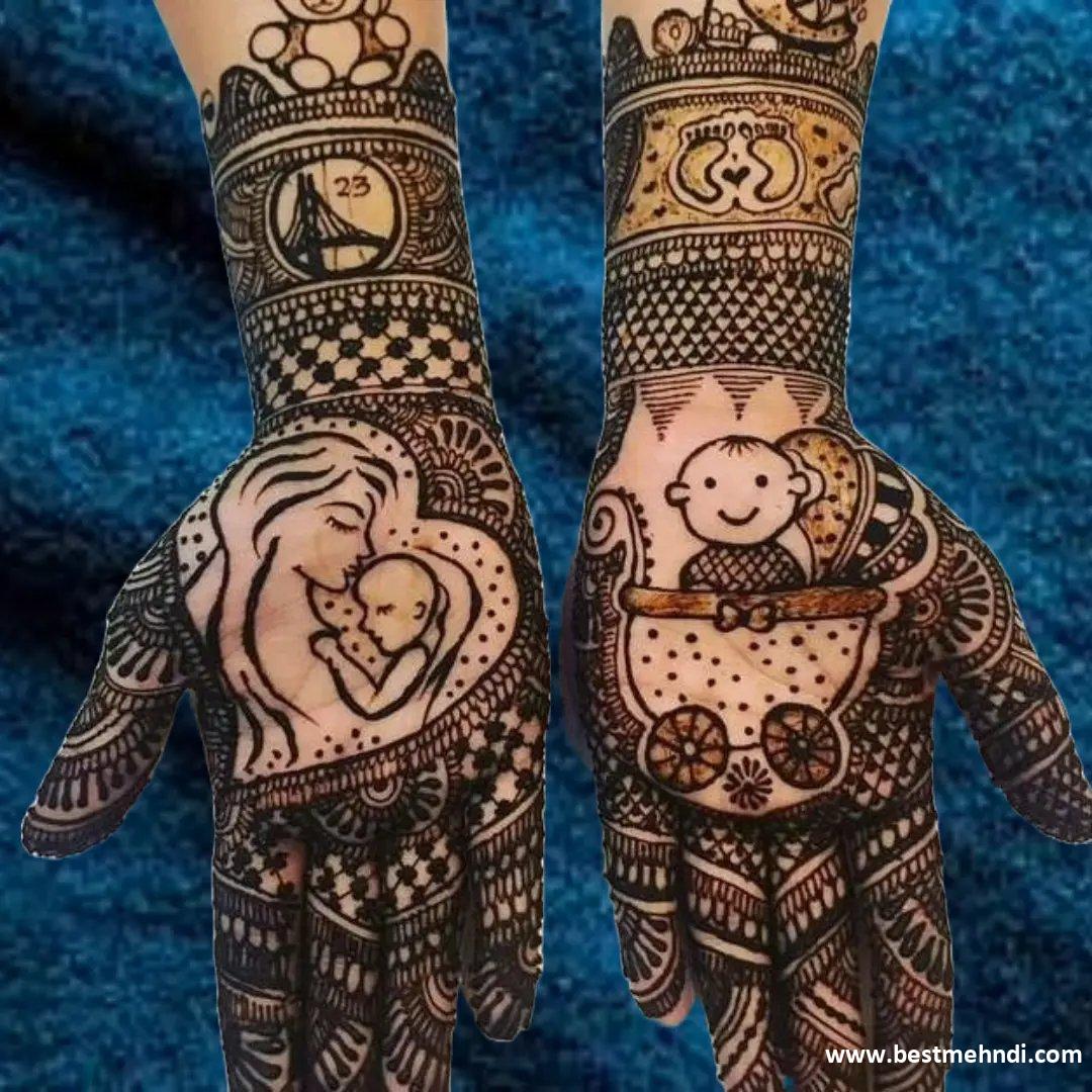 Simple Mehndi Design Front Hand