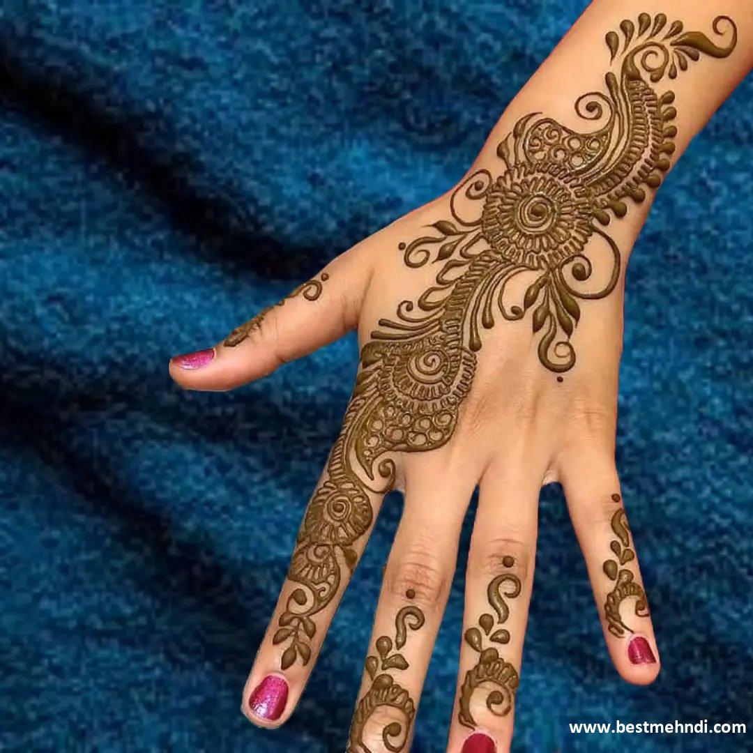 Easy Arabic Mehndi Design Front Hand