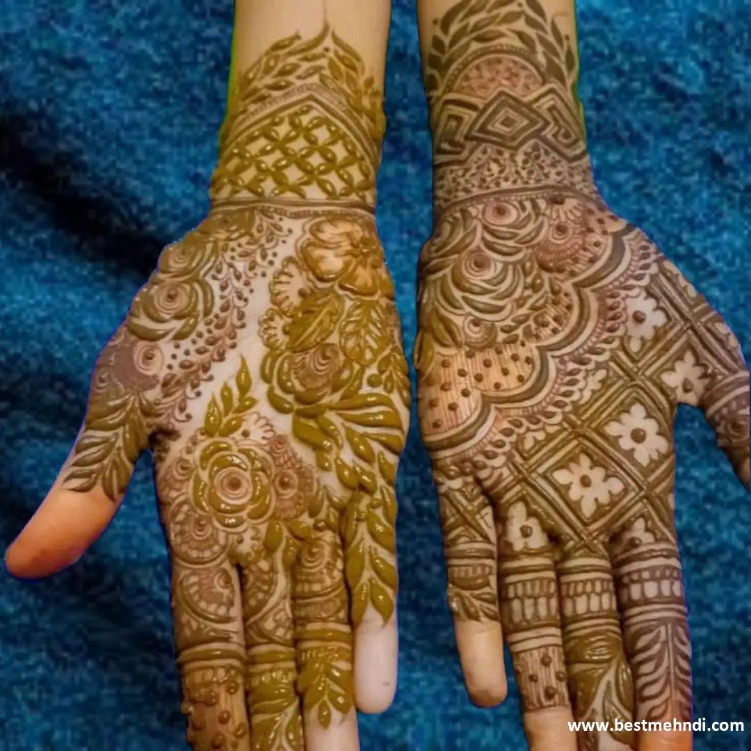 simple mehndi design for girls front hand