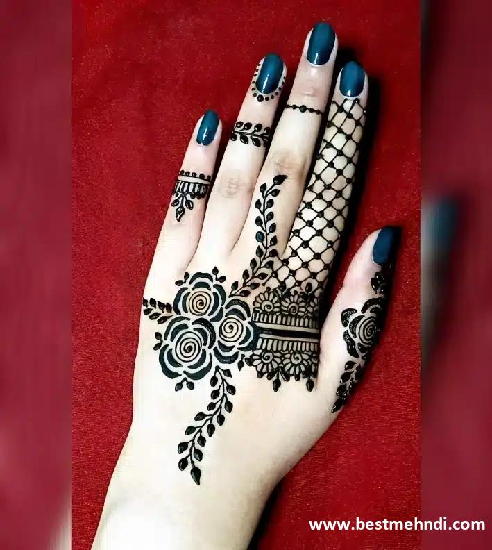 simple back mehndi design