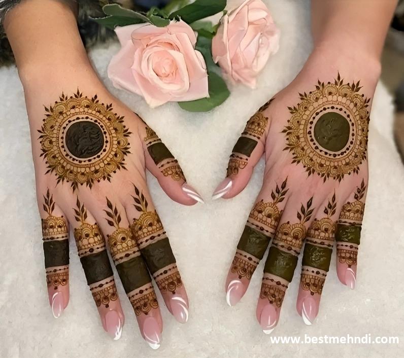 bharwa mehndi design back hand