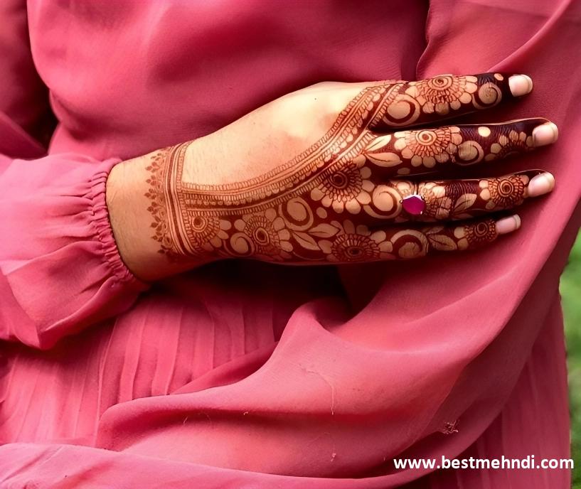 bridal dulhan mehndi design back hand