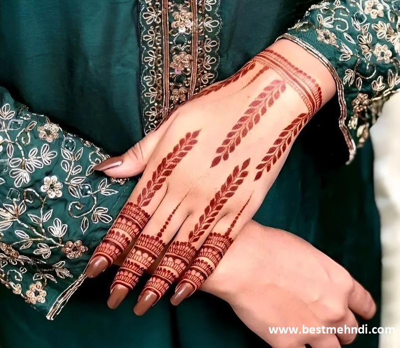 bridal net back hand mehndi design