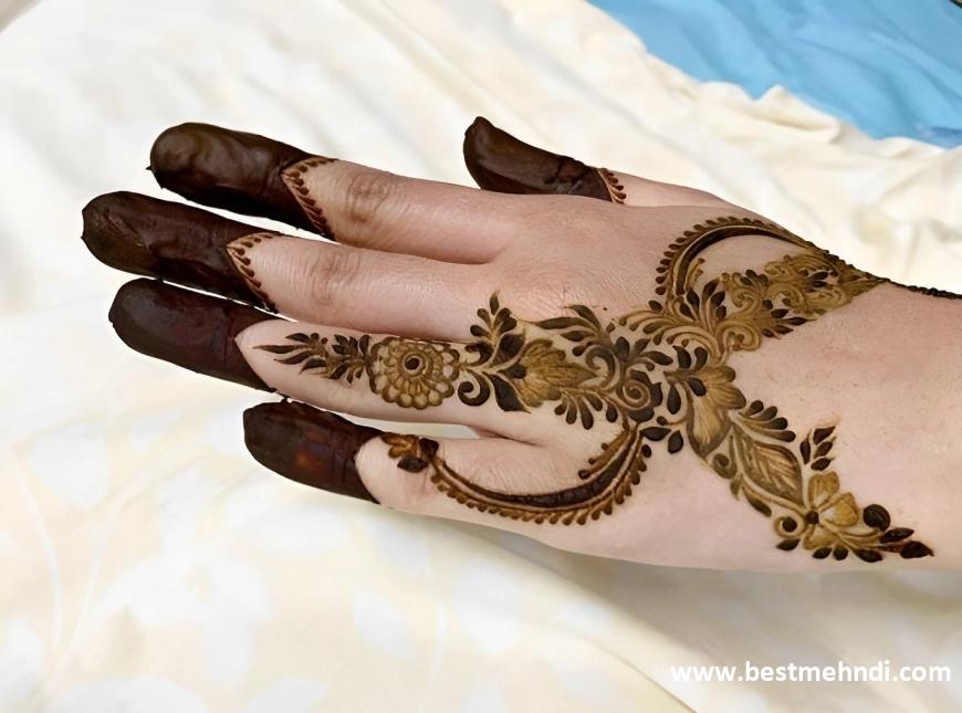 floral mehndi designs for back hand