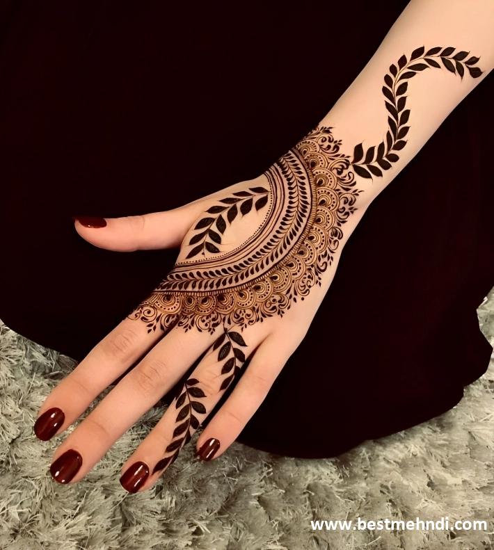 back hand full mehndi design