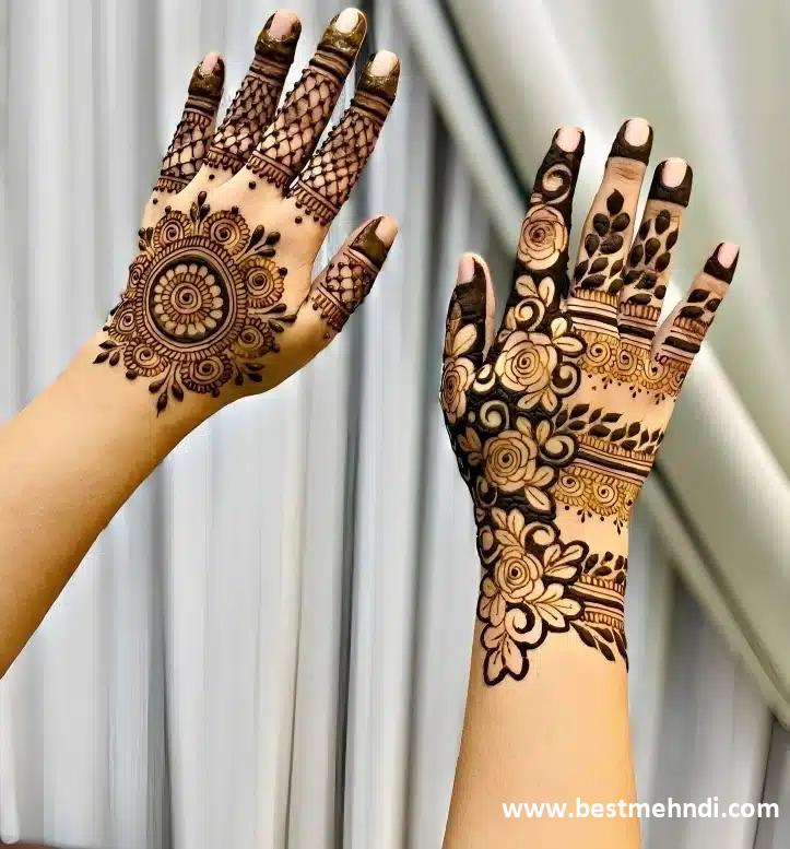 simple mehndi design back hand 2022