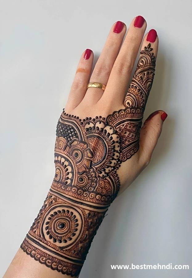 simple back side mehndi design