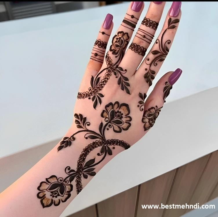 bridal instagram modern back hand mehndi design easy