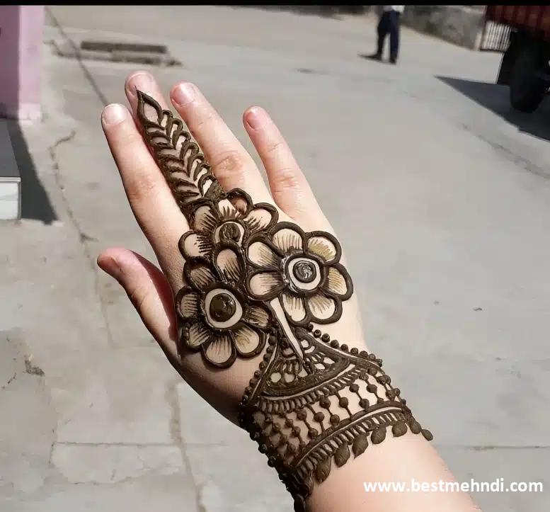 full hand mehndi design back side