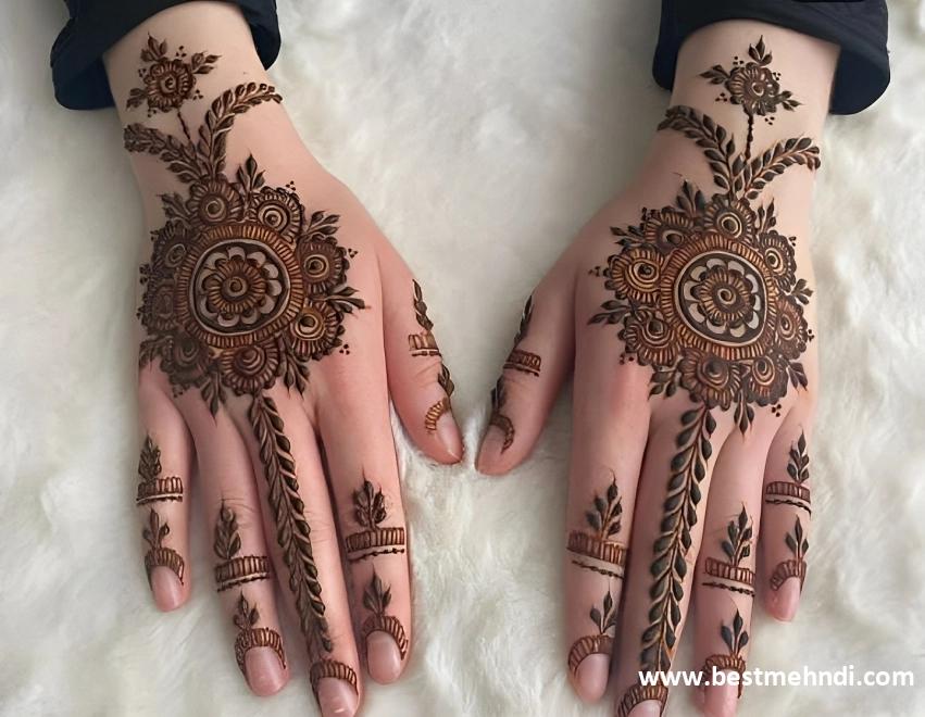 full hand back mehndi design