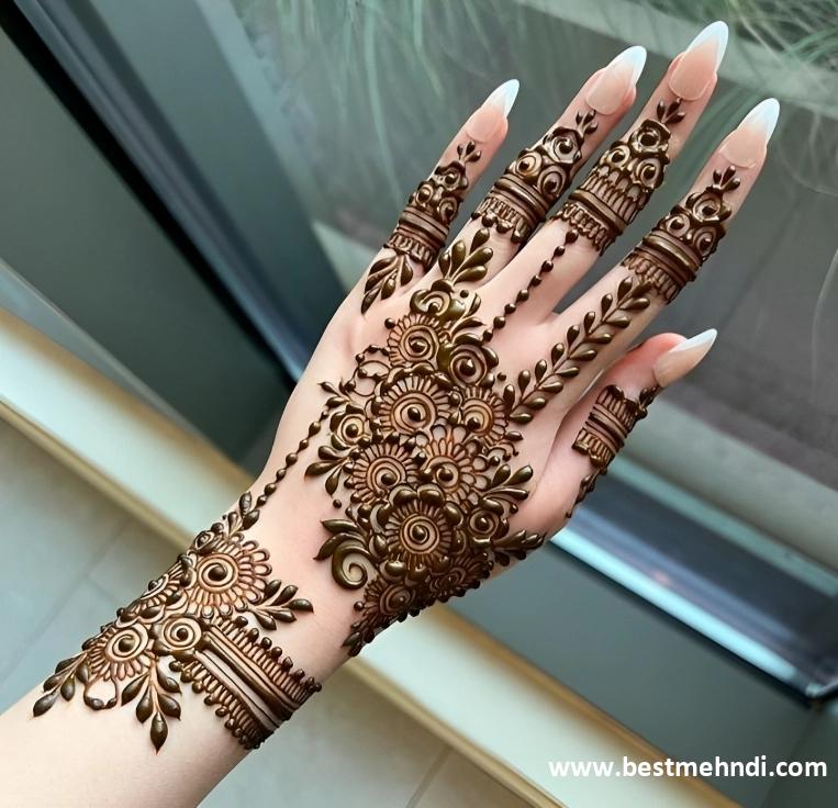 full back hand mehndi design